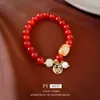 Red Agate Bowknot Flower Bracelet Fashion Personality Handstring China-chic eenvoudig veelzijdig handkleding meisje