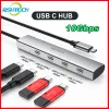 HUBS RSHTECH USB C HUB 10 Гбит/с 4IN1 TYPEC TO USBC 3.2 GEN 2 PORTABLE USB C HUBS Multiport Adapter для Thunderbolt/Type C ноутбук