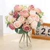 Artificiel 7 tête fausses fleurs de plante Persian Rose Bouquet Mariage Saint Valentin Gift Dining Table maison Décorations de chambre à coucher