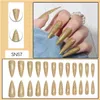 Sisful 24 Pieces Press On Nails Set, Stiletto and Round ,include Nail Glue, Jelly Glue Tap, Alcohol Cotton, Nail File, Cuticle stick.