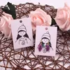 20pcs 5x7cm Girl Head Jewelry Packager carta Oreger Display Tag Teg Card Pacchetto di gioielli con supporto per le orecchie più lunghi