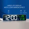 LED Digital Alarm Clock Watch for Bedrooms Table Digital Snooze Electronic USB Desktop Mirror Relógios Decoração de mesa em casa