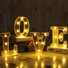 16cm Gold Luminous 26 English LED Letter Night Light Alphabet Number Lamp Christmas Wedding Birthday Party Propose Decoration