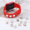 Slicone STRAP Nails annulaires décoratifs pour Apple Watch Band Ornement Barmes de bracelet Metal Créativité Perle Fleur Rivet Accessor