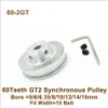 POWGE 60 Teeth 2GT Synchronous Pulley Bore=5/6/6.35/8/10/12mm Fit W=10mm GT2 Timing Belt 3D Printer Parts 60T 60Teeth 2GT Pulley