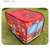 Spielzeugzelte Kinder Red Fire Engine Thema Spielzeugzelt Kinder tragbares Klappzelt Indoor Outdoor -Spielhaus Kinder Geburtstag Weihnachtsgeschenke L410