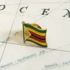 Zimbabwe National Band Band Grovingery Patch Shield e Pin a forma quadra