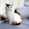 Plush Dolls Real cat pattern plush toy cat model fake cat doll home office decoration childrens gift J240410