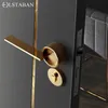 LSTABAN Simples Golden Split Bloqueio de zinco liga de zinco Indoor Porta de madeira trava magnética mudo porta bloqueio de porta universal trava universal