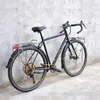 Bicicleta de estrada 700C Durável Reynolds 725 Frame de aço Viagem 9 Velocidade de Bicicleta Adulta SHIMANO DEERILLEUR Freio de disco da alavanca com racks