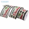 Christmas Wired Edge Ribbons 2.5in x 2yd Wide Dots Wired Ribbons for DIY Christmas Wreath Bows Crafts