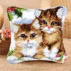 Knooppakket Smyrna Klink Haak Kleed Bloemen Cat and Dog Latch Hook Pillow