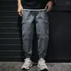 Pantaloni da uomo carico in alla moda versione coreana dritta della funzione di tendenza sciolta e casual femminile