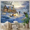 Julsnö saga Cottage Home Art Tapestry Psychedelic Scene Bohemian Decorative Yoga Mat Sofa Filt Sheet