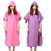 1 Pcs Women Men Quick-Dry Microfiber Unisex Beach Changing Towel Surf Poncho Robe with Hooded Wetsuit for Swimming Bathing