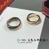 Top End Designer Rings для женщин Три кольца три цвета кольцо 18K Розовое золото Три цветовой модной тенденции титановая стальная точность классическое новое кольцо v Gold Original 1to1