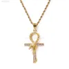 Yadis Custom Hiphop Cross Snake 14K 18K Gouden sieraden Iced Out Hendant Heren ketting