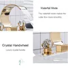 Shbshaimy Golden Waterfall Bathroom Bower Basin Robinet Deck Mouted Cold Hot Water Bouxer Single Trou Water Tap 3 trous Washing Tap