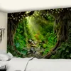 Forest Plant Landscape Tapestry landskap vägg hängande hippie sängäcke bohemisk psykedelisk tapiz trolldom heminredning