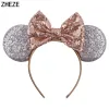 Nouvelle fille 5 '' Sequin Hair Bow Mouse Hairband Festival Bandband Femme Femme Diy Boutique Party Gift Headwear Hair Accessories Femme