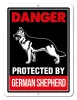 Méfiez-vous des signes de berger allemand Danger protégé par le berger allemand Bénéficiant du chien avertissement du panneau en aluminium métal