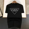T-shirts hip-hop surdimensionnés Cute Triangular Paris Lettre de Paris HARAJUKU TEE PRINT RELALING MENS TOPS THEALTY RAPPER TSHIRT 240410