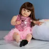 24 inç Siyah Saç Sue Sue Reborn bebek bebekleri 60 cm Yumuşak Bez Vücut Boneca Bebe Reborn Toys Çocuklar İçin Doğum Günü Oyun Arkadaşı Hediyeleri