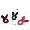 10pc mignon Velvet Bunny Orees Bands à cheveux élastiques Bowknot Ponytail Hair Hair Scrunchies Femme Accessoires