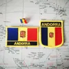 Andorra National Flag Haftery Patches Odznaka Odznaka Kwadratowa kołek kształtowy na szmatce akcesoria plecakowe