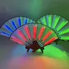 LED RAVE Toy Carnival Rave Party Lighting Supplies 13Inches Fan Colorful Change Rechargeble LED Fan Glowing for Music Disco Party 240410