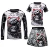 Rashguard jiu jitsu mma çocuk tişört +pantolon setleri mma çocuk dökün