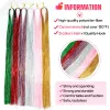 Abbaglianti hippy femminili con splendenti estensioni di capelli di seta arcobaleno per la seta per la lunghezza del copricapo intrecciata 120 cm 150 fili/branco