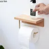 Porta di carta in legno massiccio Porta di carta montata a parete Scaffali da bagno Portatore per tovagliolo per tovagliolo per toilette.