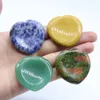 40mm Natural Crystal Worry Stone Heart Thumb Gemstone Quartz Gemstone Healing Crystal Spiritual Massage Palm Therapy Treatment