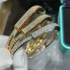 Designer de moda em forma de U Diamond bangle design bloqueio pulseira de titânio aço inoxidável prata 18k bracelets de ouro rosa cristal