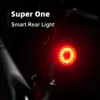 Süper bir bisiklet akıllı kuyruk ışık otomatik fren sensörü LED el feneri usb şarj bisikleti ışık su geçirmez bisiklet arka ışık aksesuarları