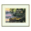 Amishop de alta qualidade linda adorável cross cross stitch kit de manhã lago vila embarca de barco casas casas de campo Dim 65091