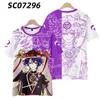 Erkek Hoodies Anime Genshin Etki Gezinti Scaramouche 3D baskı tişört kadın erkekler Kunikuzushi Balladeer Cosplay Kısa Kollu Grafik Tees