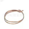 Desfera Tiffanybracelet Tiffanie t Family Nó Bracelet Double Camada Cruzada Cruzada Rose Gold Set Diamond Fashion Knot Bracelet