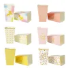 6/ 12pcs Party Paper Pipcorn Boxes Rose Gold Gold Pop Corn Candy/ Sanck Favor Bag Xmas Wedding Kid Birthday Party Decoration