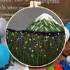 Kit de broderie de bricolage 3D pour débutant de paysages naturels tissu rond