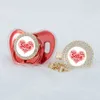 Miyocar Personalizzato qualsiasi nome nella forma del cuore bling ciuccio e ciuccio clip BPA Dummy bling glitter design