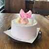 5pcs / lot bébé éléphant rose bowknot gâteau topper anniversaire décorations de gâteau de gâteau topper pour dessert de table de table de table de table