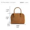 Totes MABULA Faux Suede Brown Vintage Woman Bowling Tote Handbag Solid Color Elegant Female Crossbody Purse Fashion Simple Travel Bag