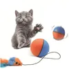 猫のおもちゃマチックインテリジェントエレクトリックモービングボールペットフェザーおもちゃ猫ティーザードロップデリバリーホームガーデン用品
