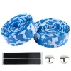 Een set racefietsaccessoires 11 kleuren fietsgendlebar tape camouflage fietstijdgreep kurkomslag met balkpluggen balk tape