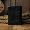 Money Clips Wallets Vintage Cowhide Standard Wallet Retro Genuine Leather Soft Money Clip Men Casual Bank Cards Holder Cowskin Billfold Coin L410