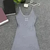 Fashion Diamond Tank Dress Women Sexy Slim Dresses Luxury Round Neck Sleeveless Skirt Hip Wrap Dress