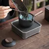 Black Pottery Side Handle Teapot Ebony Handle Simple Modern Household Filter Single Pot Ceramic Kung Fu Tea Set Customized Gift
