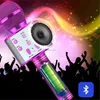 Microfones Karaoke Microphone For Children Wireless Bluetooth Singing Portable Handheld Speaker Playerq